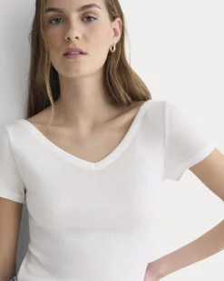 Tissue Short-Sleeve V-Neck Top