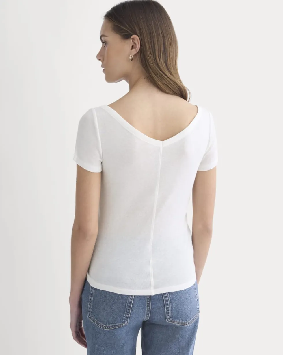 Tissue Short-Sleeve V-Neck Top