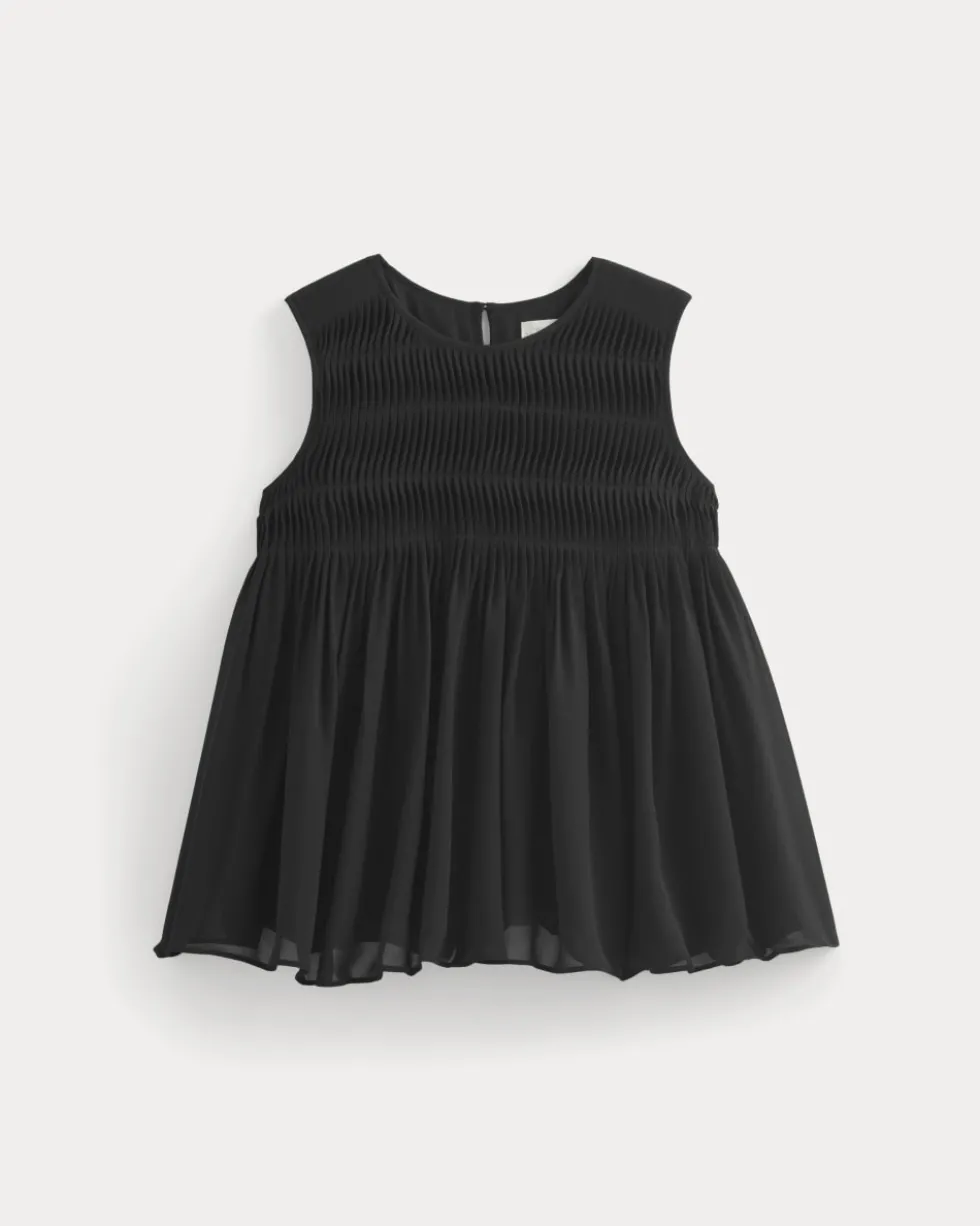 Twisted Pleat Tank in Silk Georgette