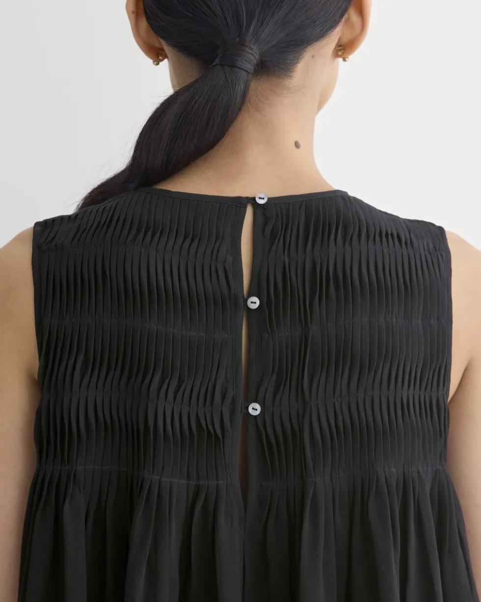 Twisted Pleat Tank in Silk Georgette