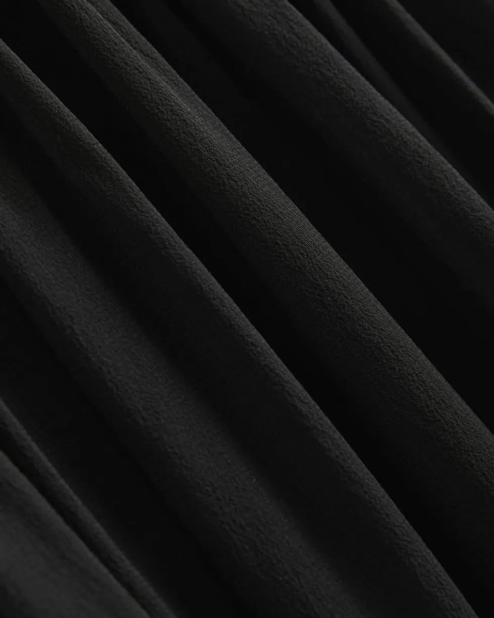 Twisted Pleated Mini Dress in Silk Georgette