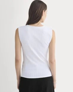V-Neck Tank in Pointelle