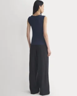 V-Neck Tank in Pointelle