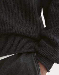 Waffle Rollneck Crew in Everyday Cotton