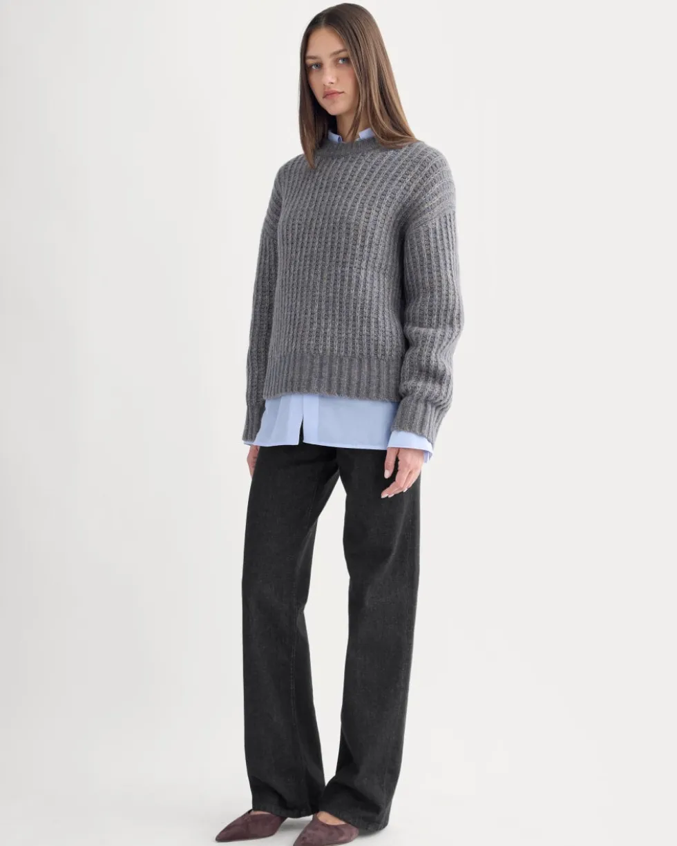 Waffle Sweater in Cloud