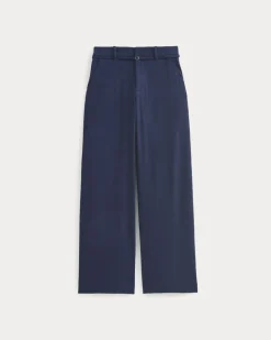Wide-Leg Belted Pant in Stretch Linen