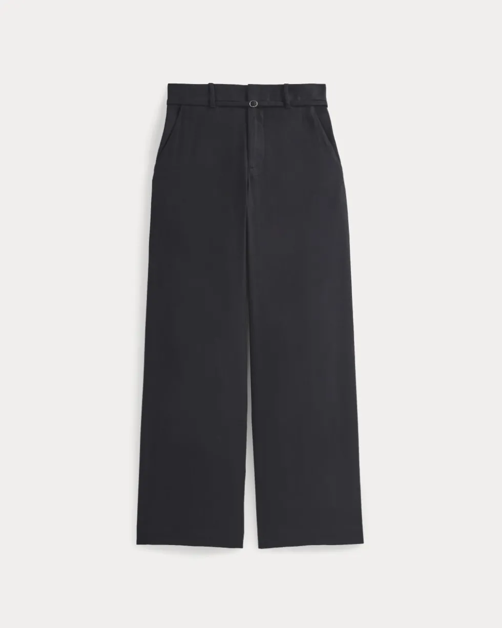 Wide-Leg Belted Pant in Stretch Linen