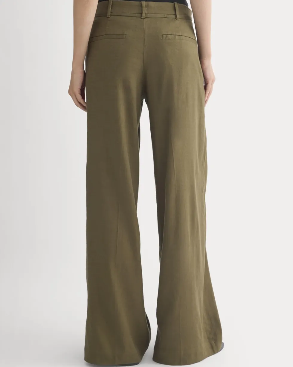 Wide-Leg Belted Pant in Stretch Linen