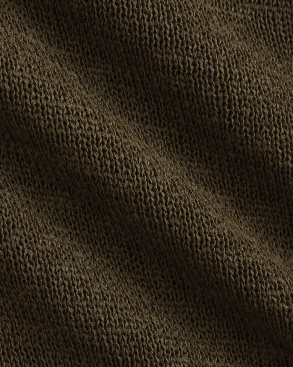 Wide-Neck Crew Sweater in Tape Yarn