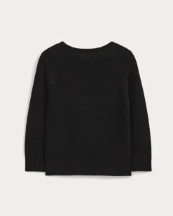 Wide-Neck Crew Sweater in Tape Yarn