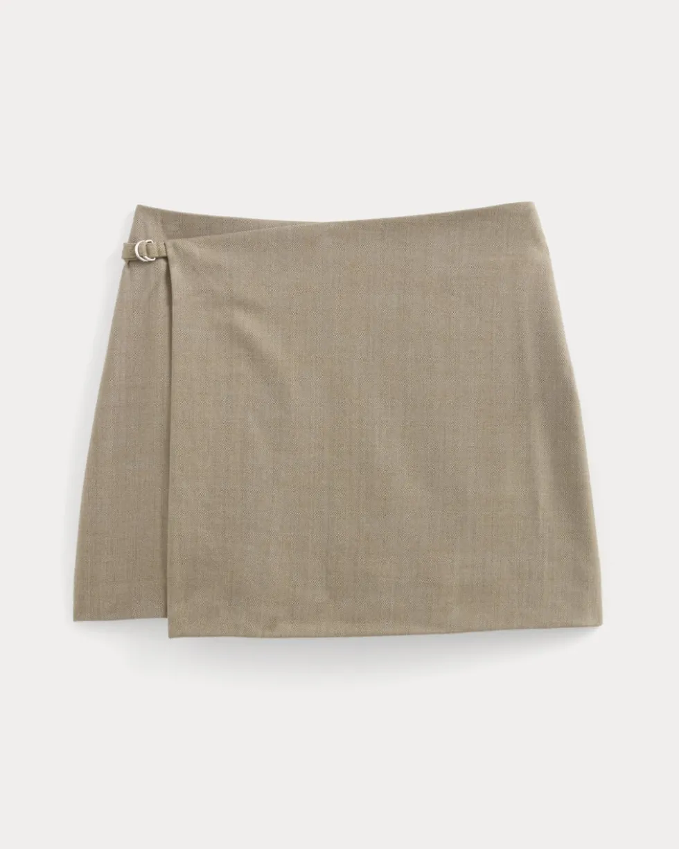 Wrap Mini Skort in Tailor Twill