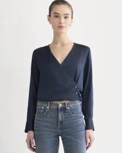 Wrap Top in Silk Charmeuse