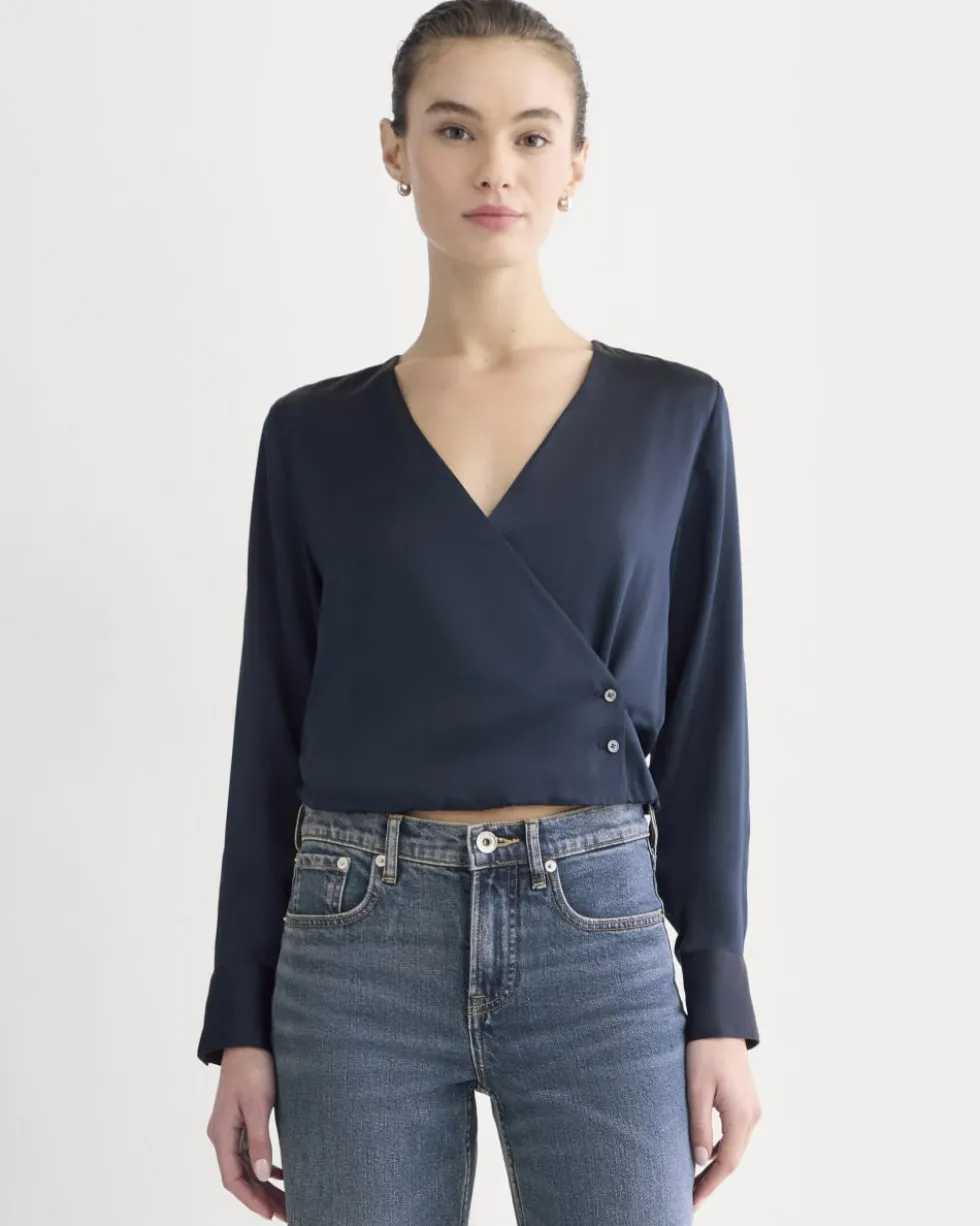 Wrap Top in Silk Charmeuse