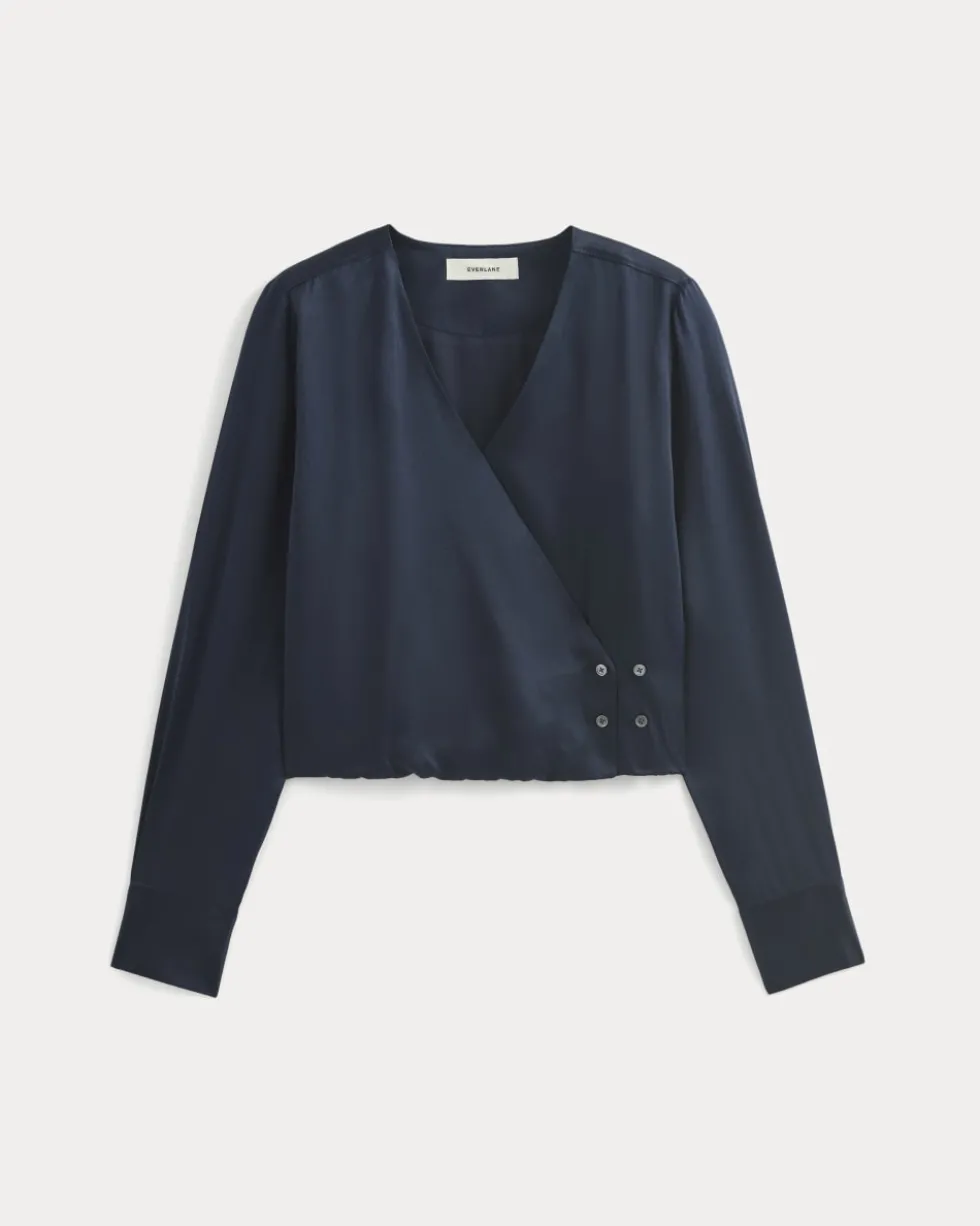 Wrap Top in Silk Charmeuse