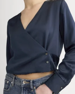 Wrap Top in Silk Charmeuse