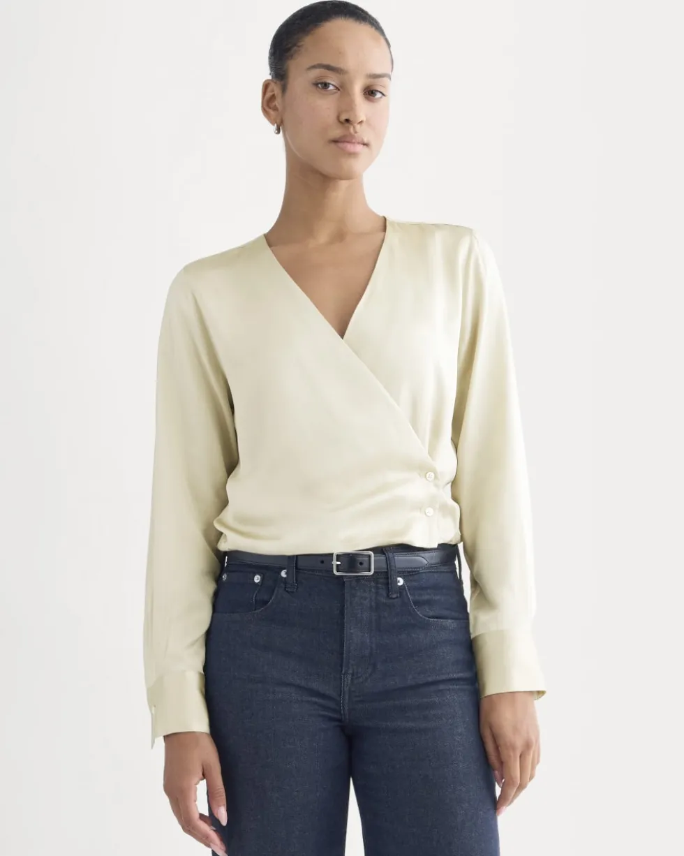 Wrap Top in Silk Charmeuse