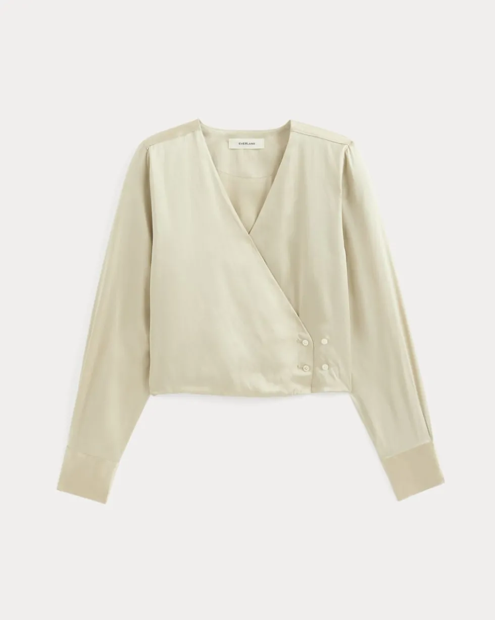 Wrap Top in Silk Charmeuse