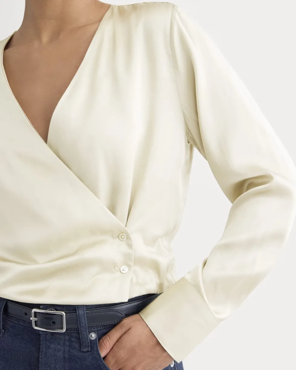 Wrap Top in Silk Charmeuse